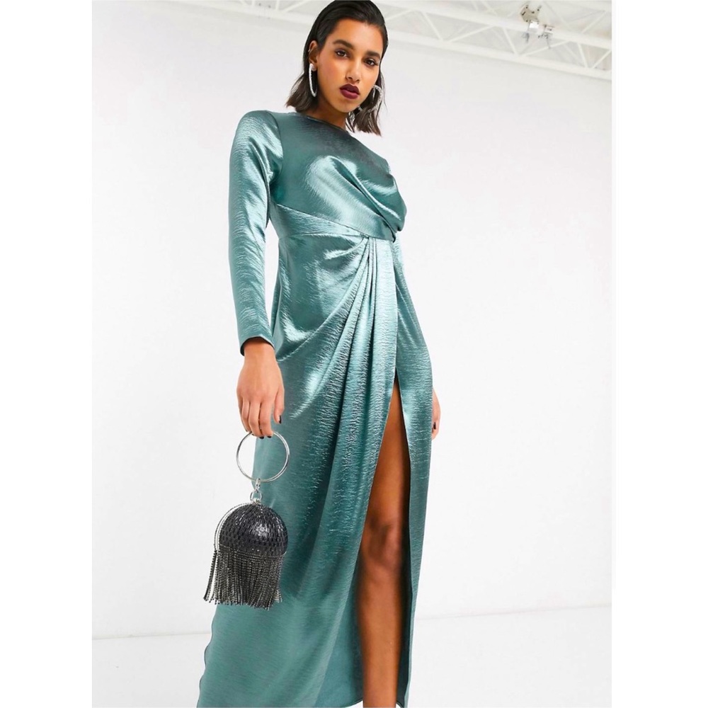 ASOS DESIGN drape detail maxi dress (Size-8)